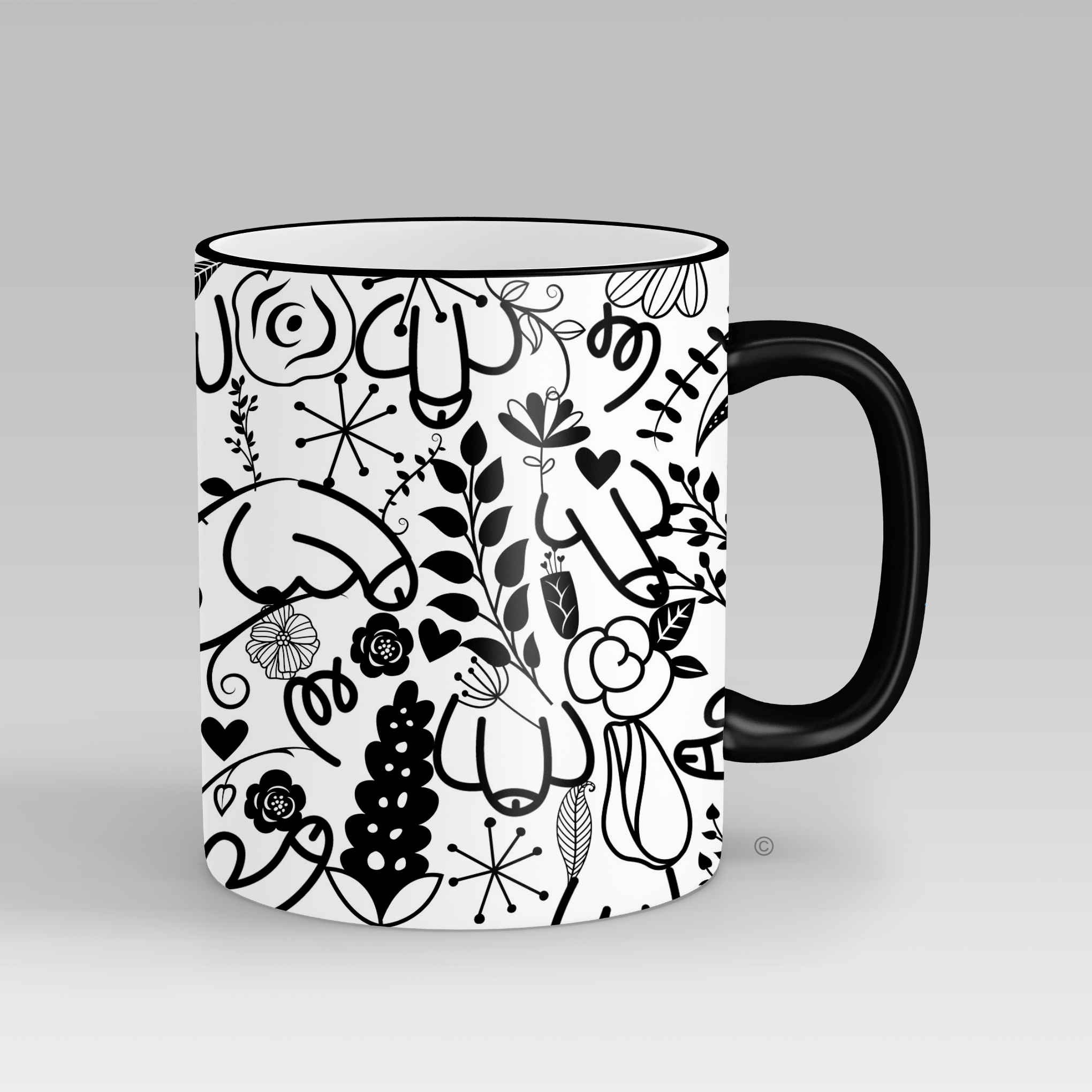Doodle Willy Mug – a quirky and cheeky gift for birthdays, hen dos, and Secret Santa. Pair with the matching Doodle Curves Mug.