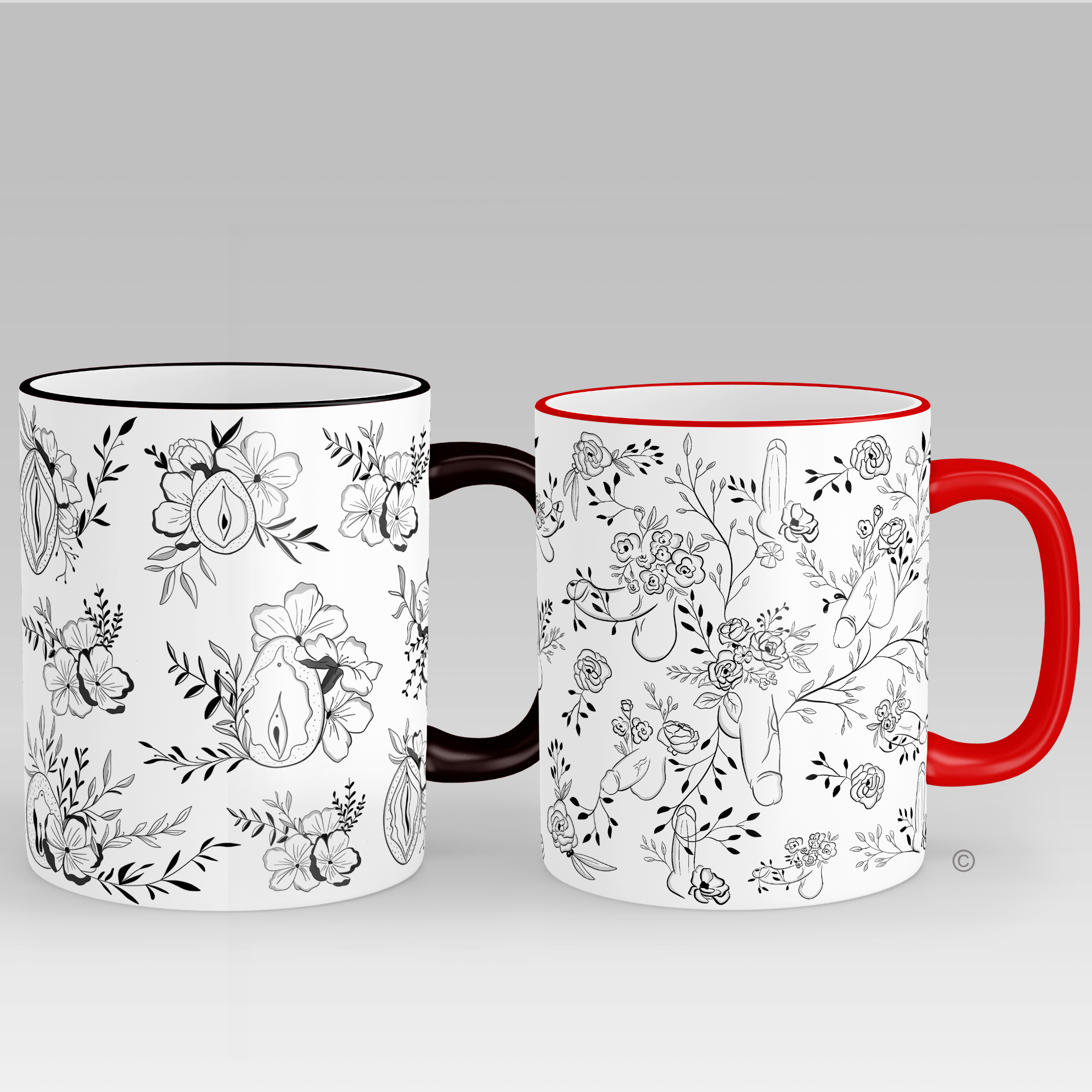 His & Hers Mugs with a subtle floral twist, ideal for Valentine’s, birthdays, anniversaries, or housewarmings.