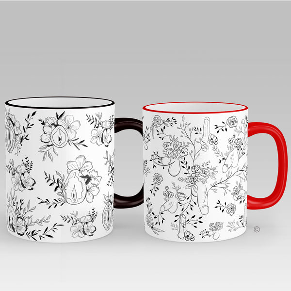 Better Together Gift Set – His & Hers Floral Mugs & Coasters