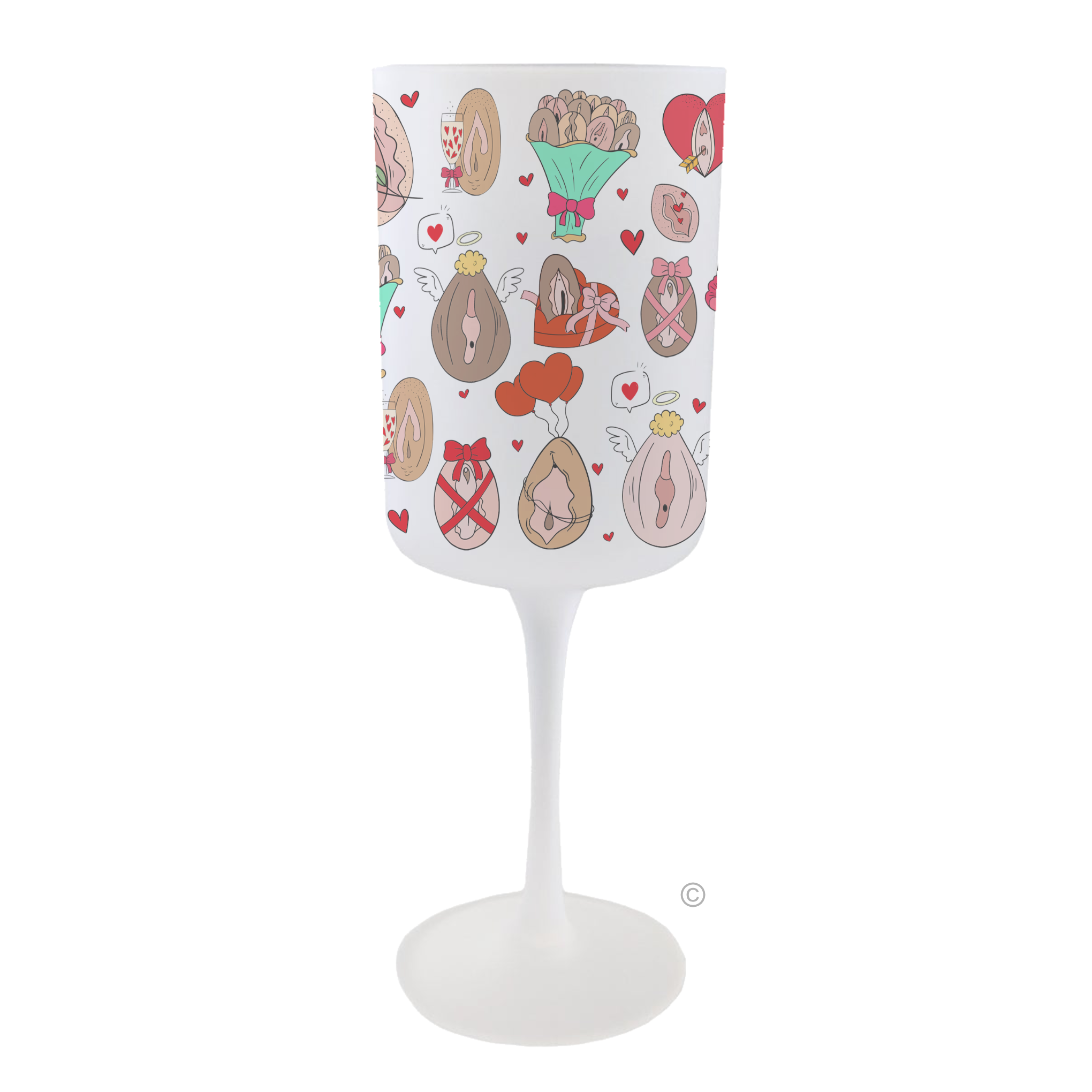 Lady Love Glass – a frosted 275ml wine glass featuring a stylish female-inspired silhouette, perfect for hen parties or birthdays.
