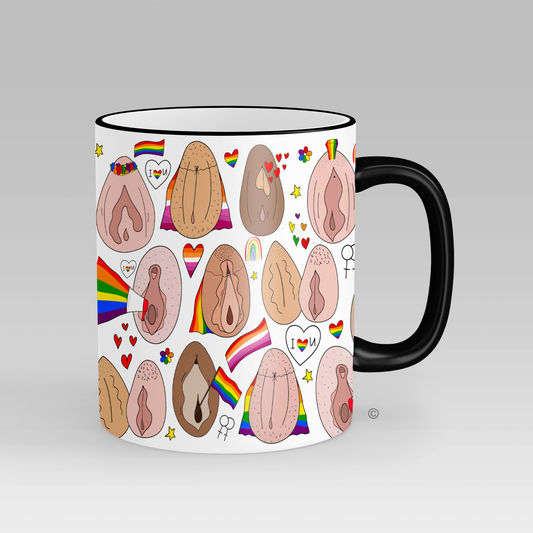 LGBT  Mug – a vibrant and playful gift celebrating Pride, identity, and self-expression. Matching wine glasses & kitchen towels available.