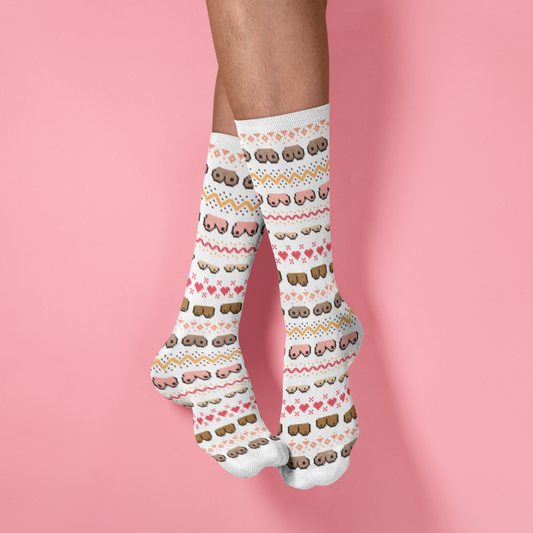 Merry Melons Socks – festive, funny, and cheeky novelty Christmas socks perfect for holiday gifting.