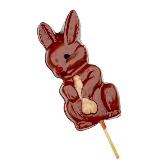 unny Belgian chocolate bunny lollies with golden surprise – fun adult Easter gift 