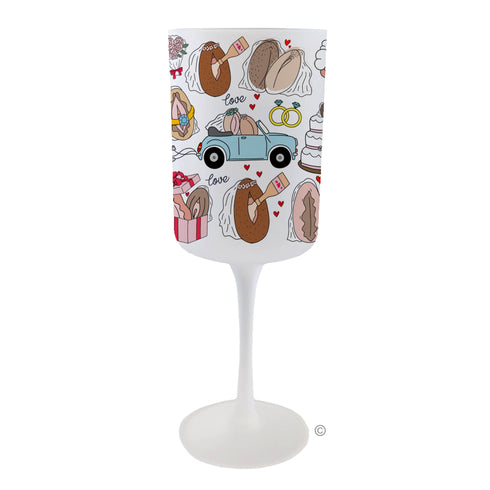 Mrs & Mrs Personalised Wine Glass