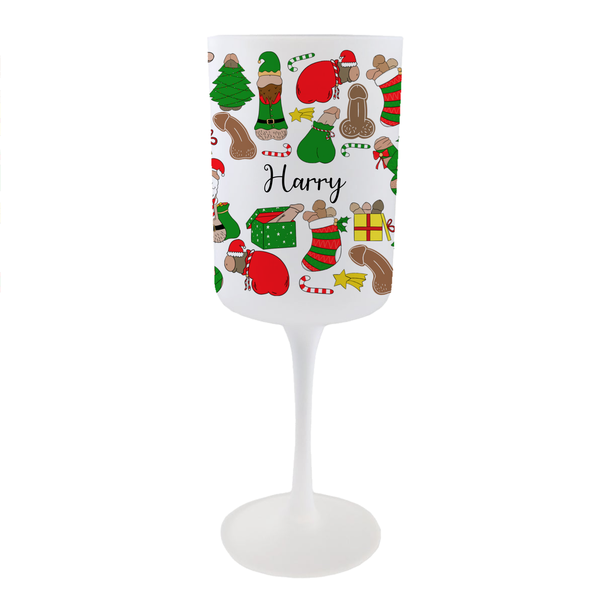 Personalised Jingle Wang Wine Glass