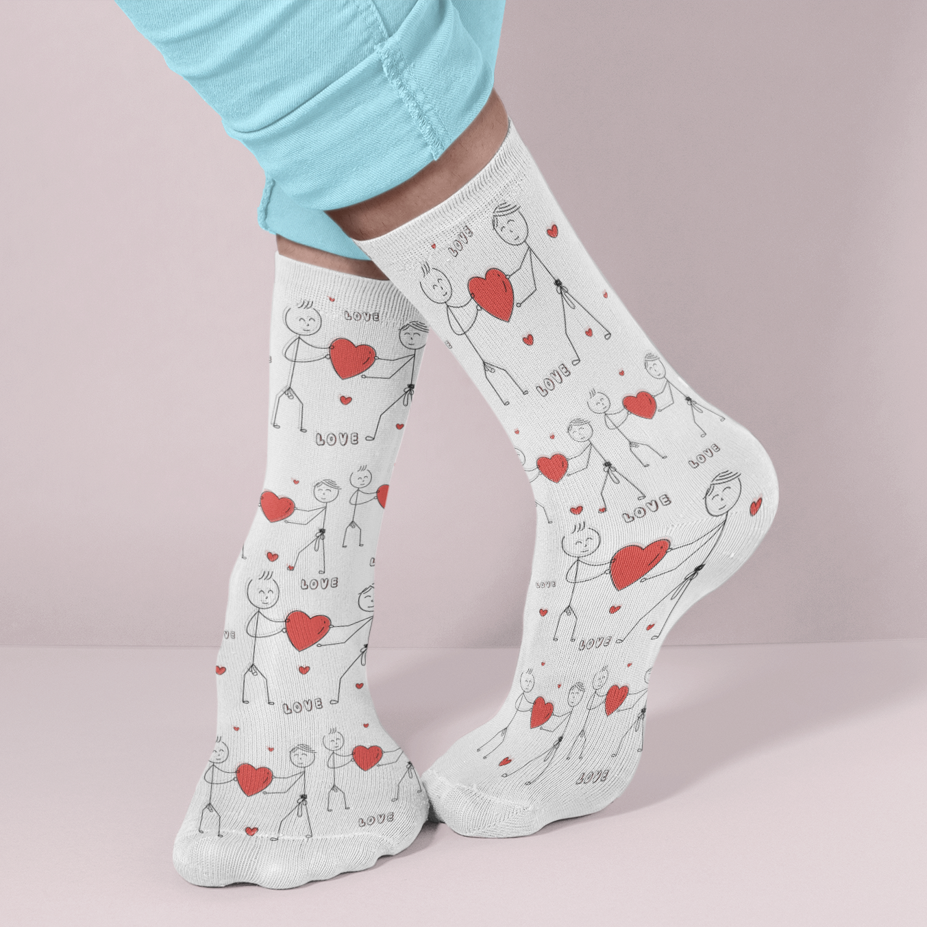 Line Art Love Socks: Pride Edition – a stylish, minimalist, and inclusive LGBTQ+ gift.