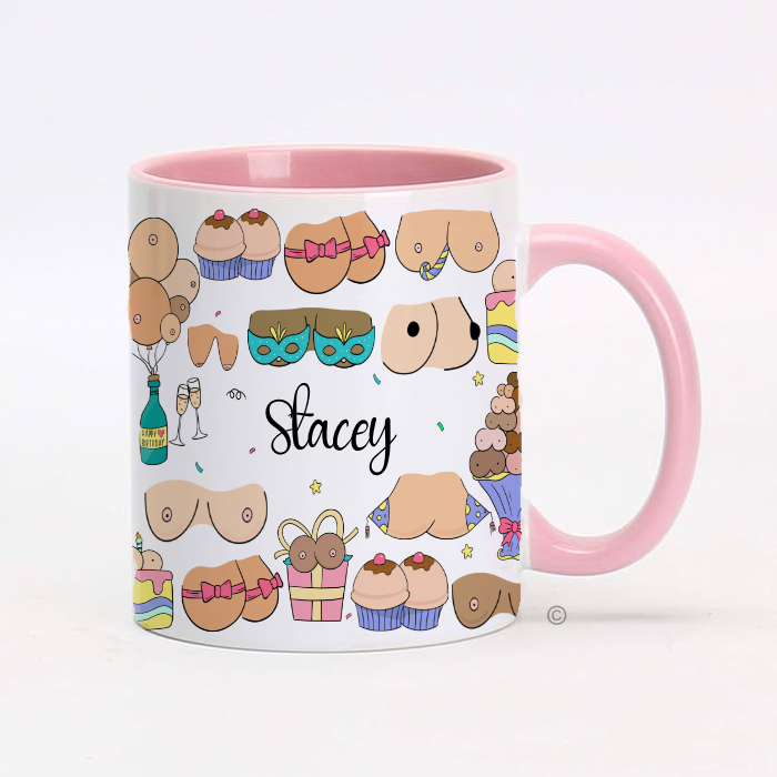 Personalised Birthday Jugs Mug – a funny and cheeky birthday gift for friends, coworkers, and partners. 