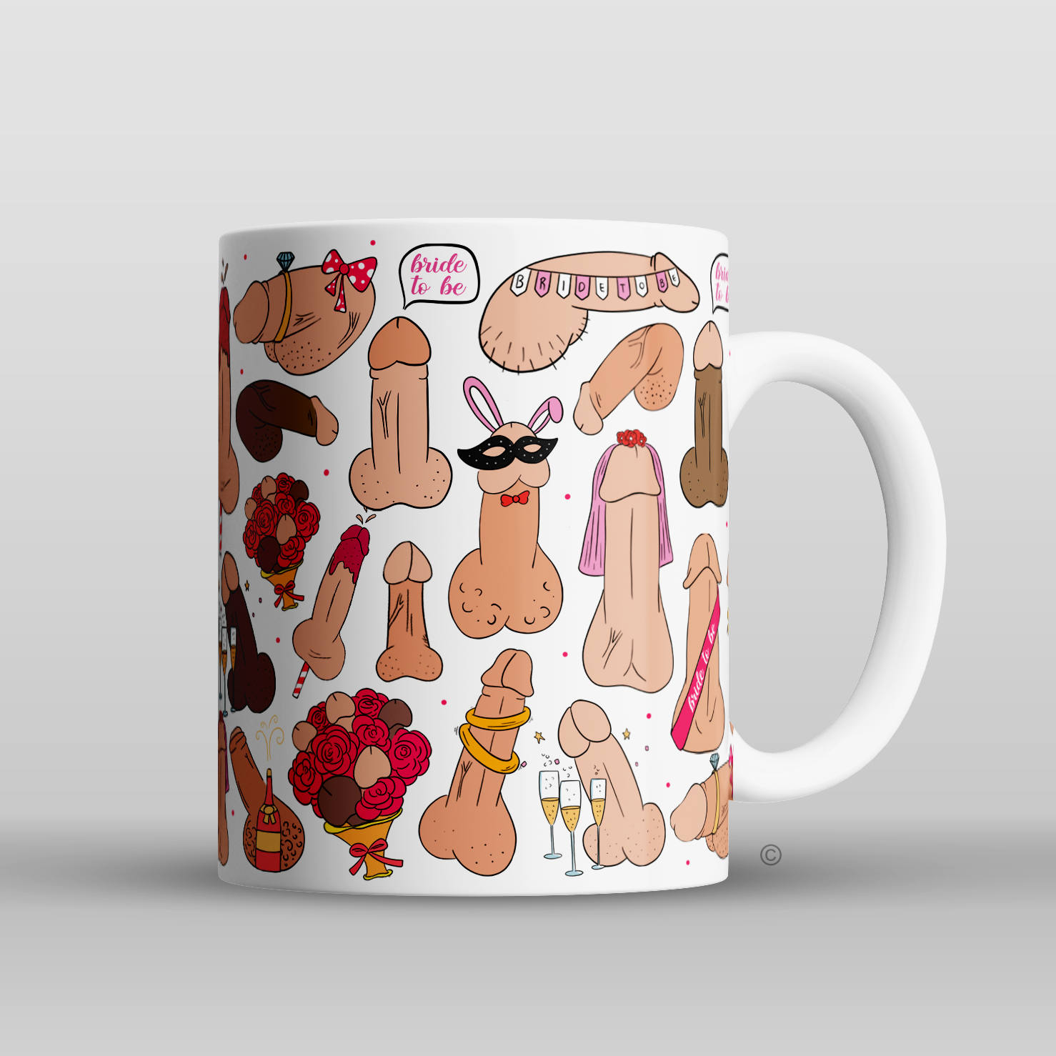 Personalised hen party mug – a cheeky and funny gift for brides-to-be in the UK. Perfect for hen dos, engagment and bridal showers.