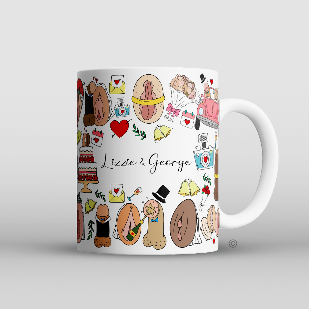 Personalised Mr & Mrs wedding mug – a thoughtful and unique gift for newlyweds, engagements, and anniversaries.