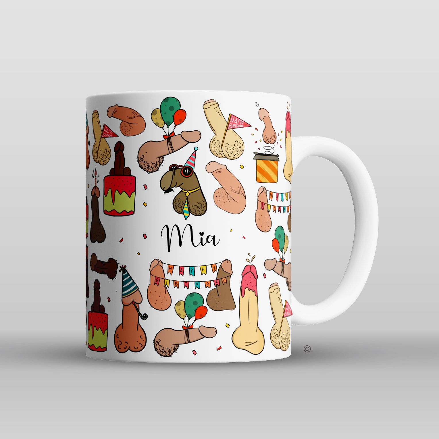 Personalised Willy Birthday Mug – a fun, cheeky  mug perfect for hilarious birthday celebrations.