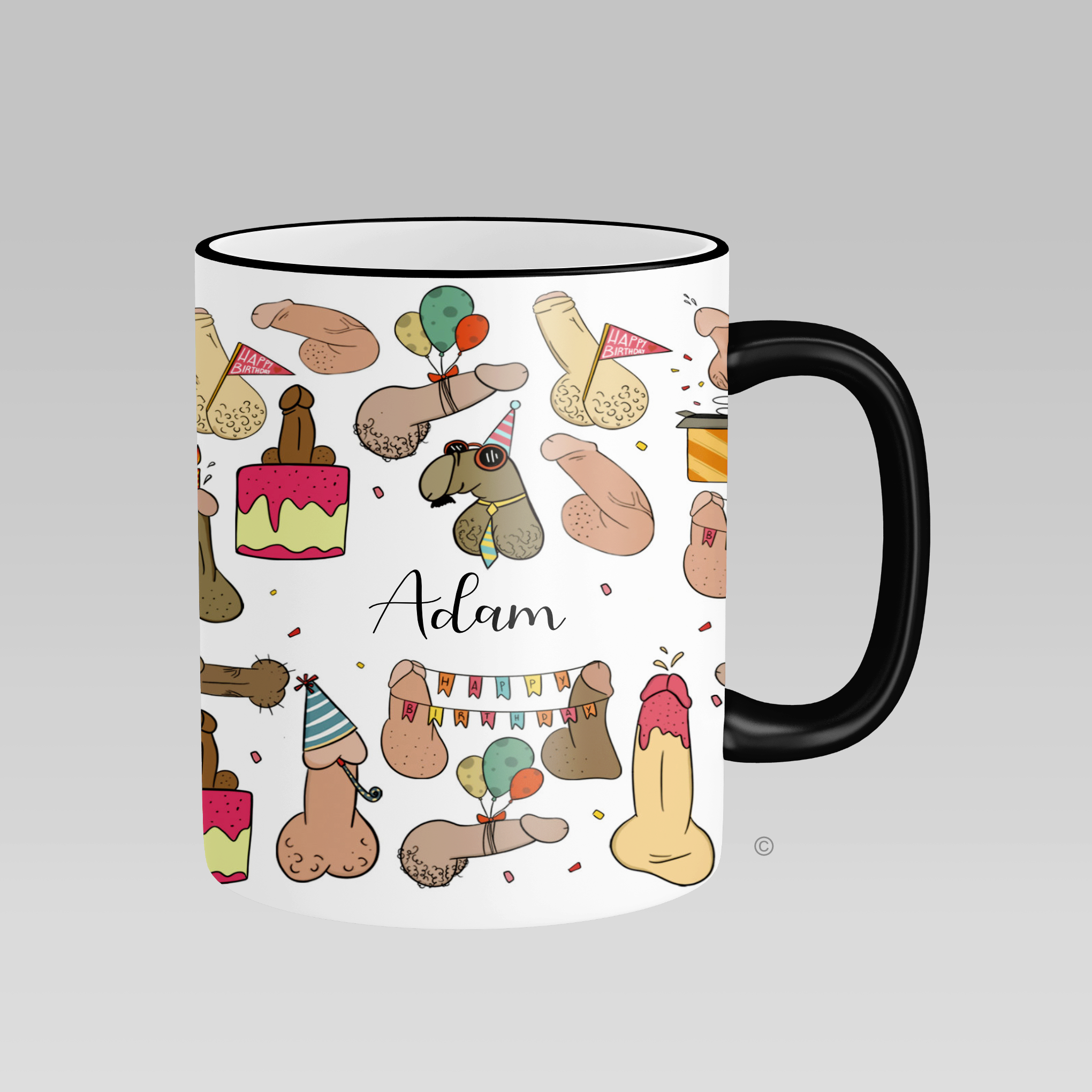 Personalised Willy Birthday Mug – a fun, cheeky ceramic mug perfect for hilarious birthday celebrations.