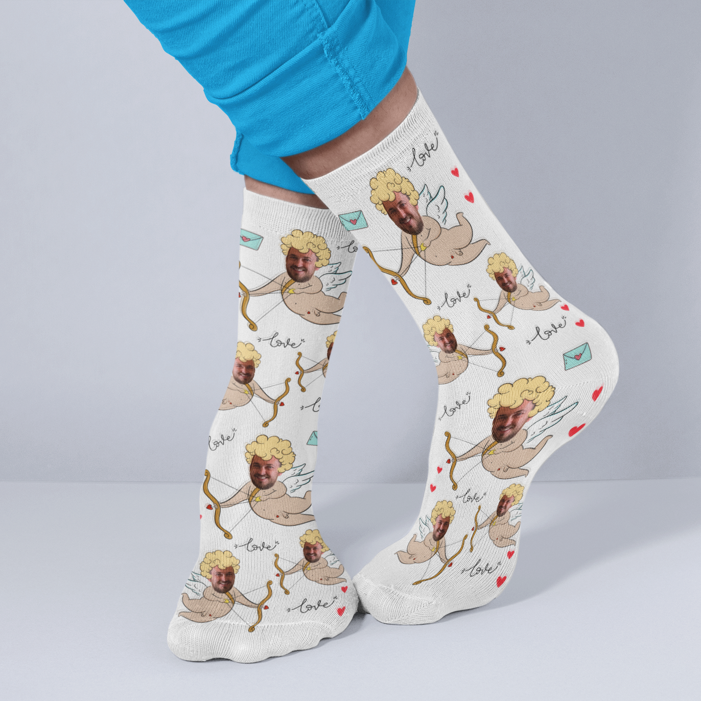 Personalised Cupid Face Socks