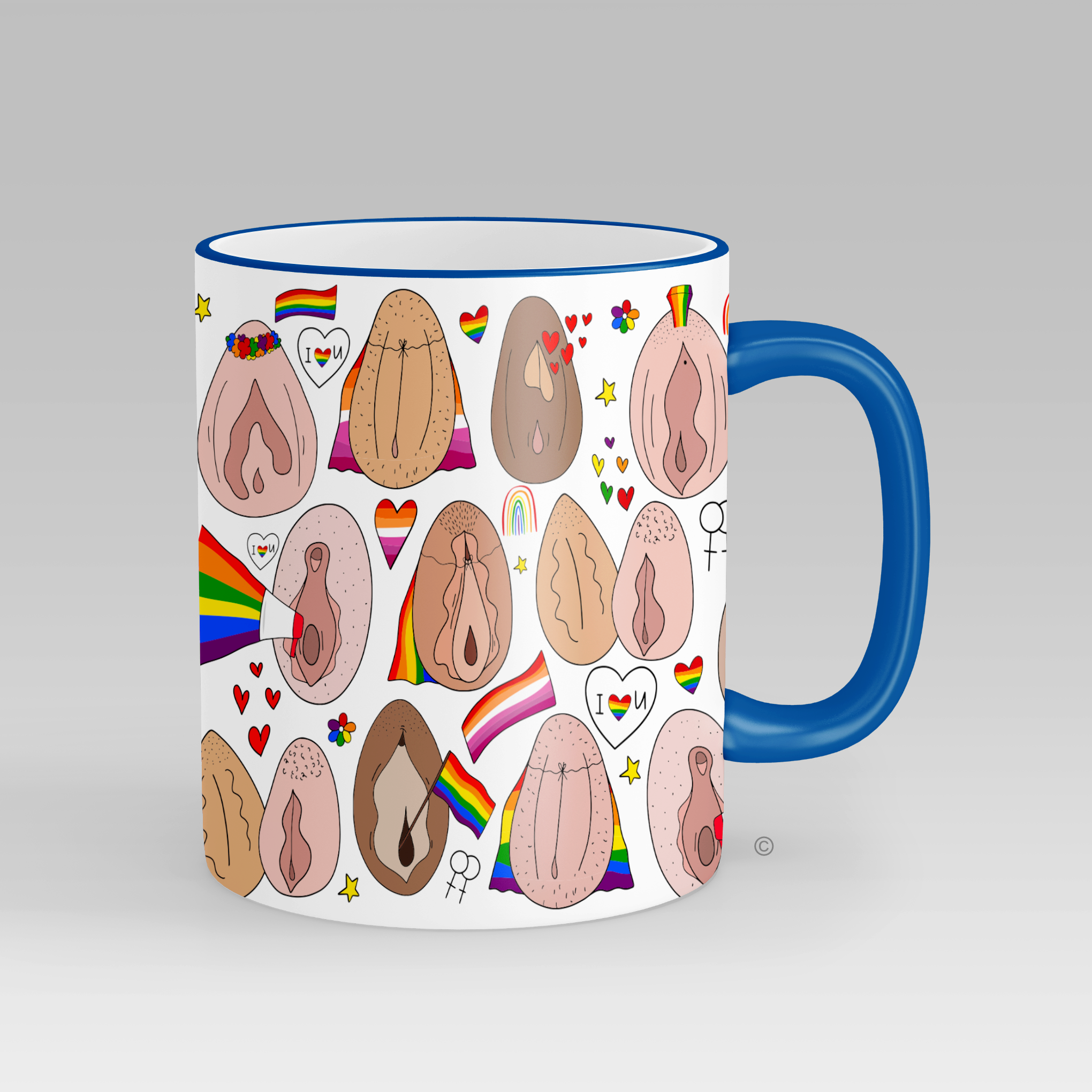 LGBTQ Mug – a vibrant and playful gift celebrating Pride, identity, and self-expression. Matching wine glasses & kitchen towels available.