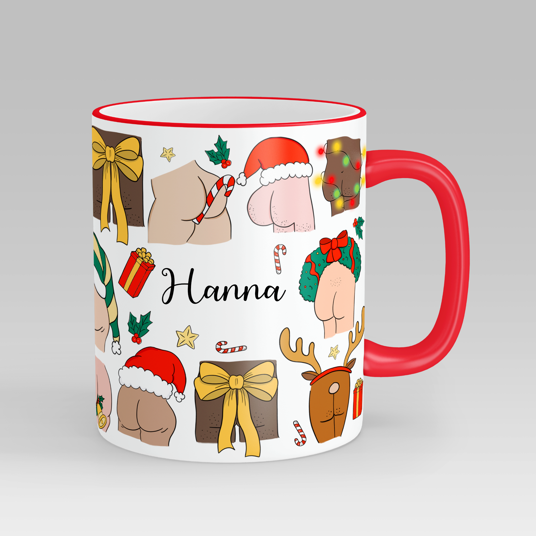 Personalised Cheeky Claus Christmas Mug