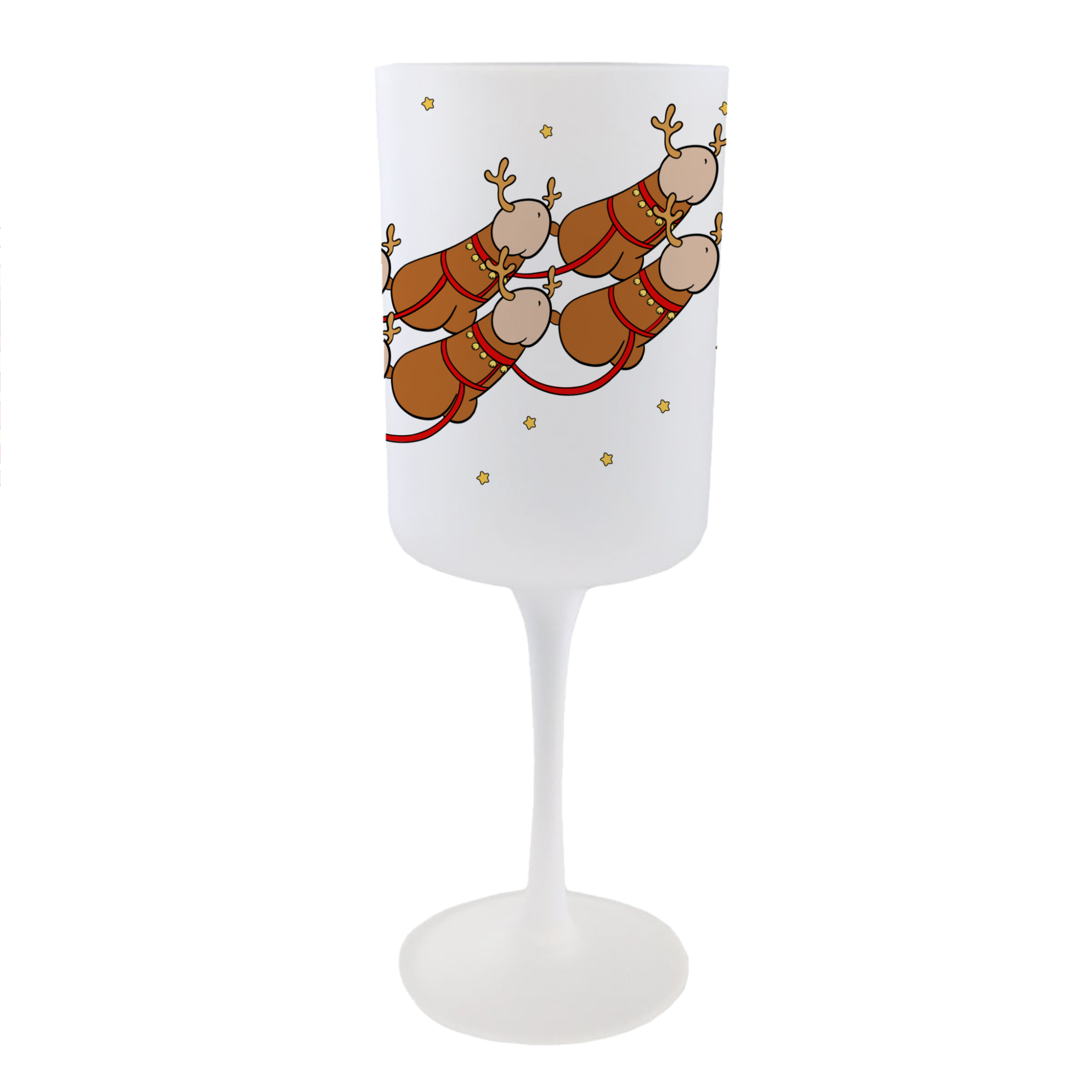 Santa's Sleigh Wine Glass
