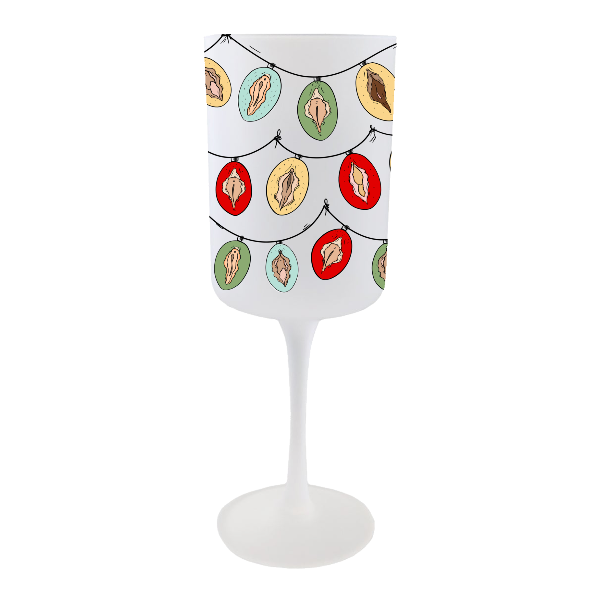 Personalised Christmas Lights Wine Glass