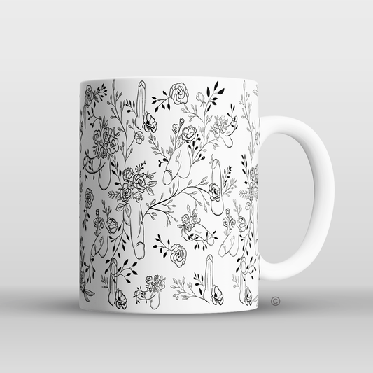 Willy Floral Mug – a best-selling novelty mug featuring hidden cheeky details and a stylish floral design.