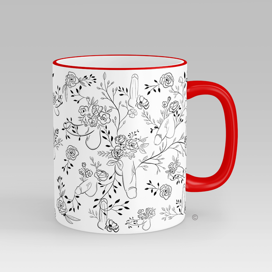 Floral Penis Mug – a best-selling novelty mug featuring hidden cheeky details and a stylish floral design.