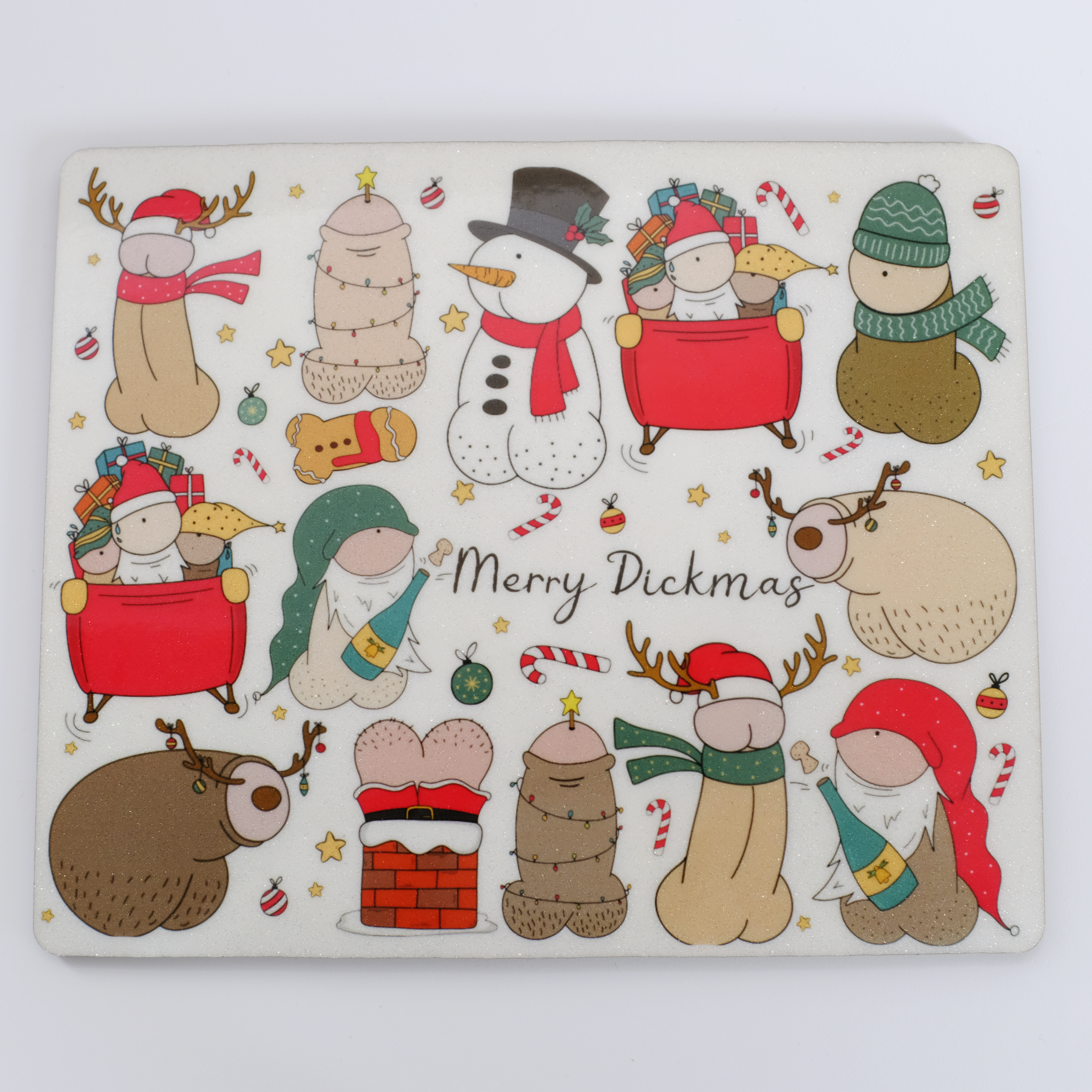 Merry Dickmass Glitter Placemats