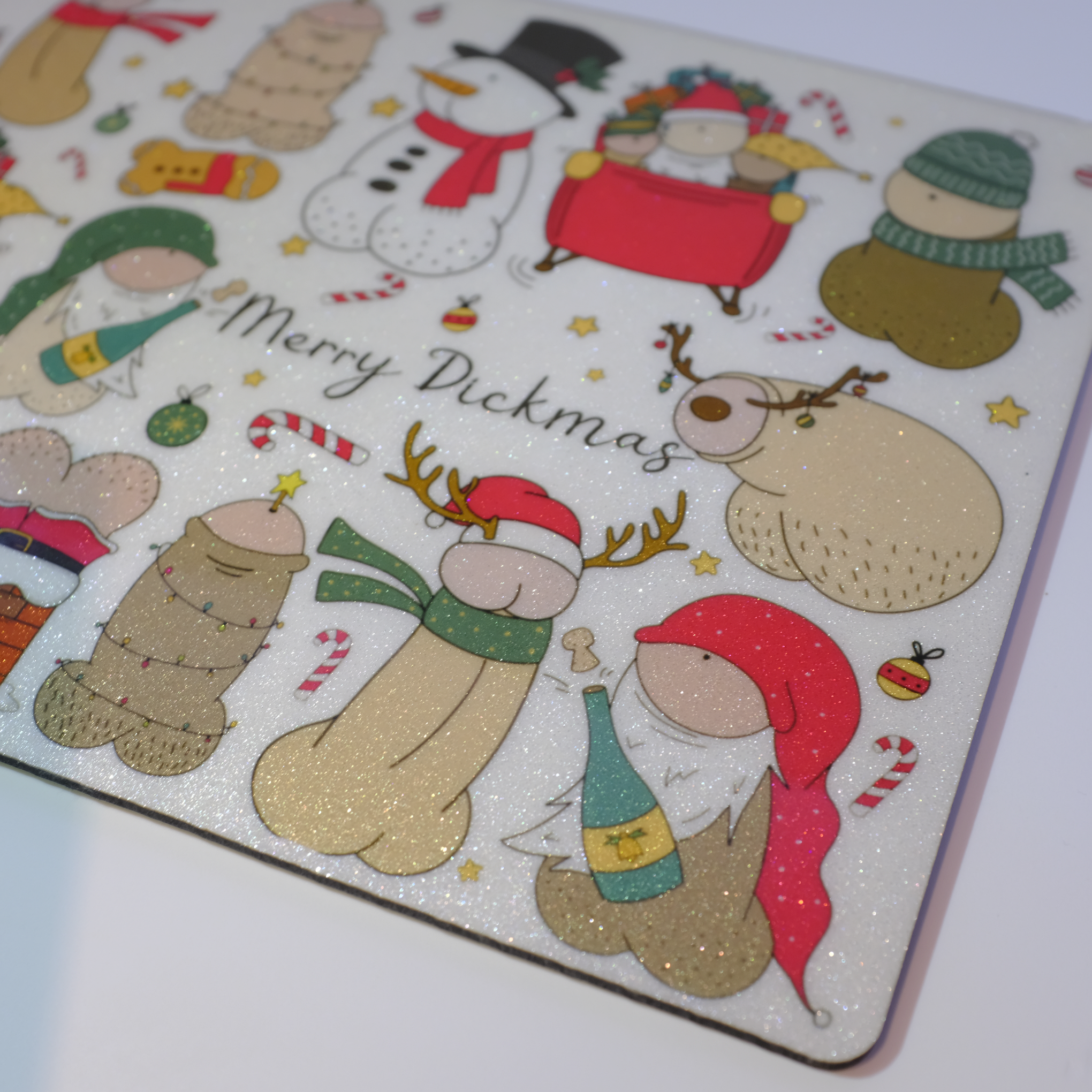 Merry Dickmass Glitter Placemats