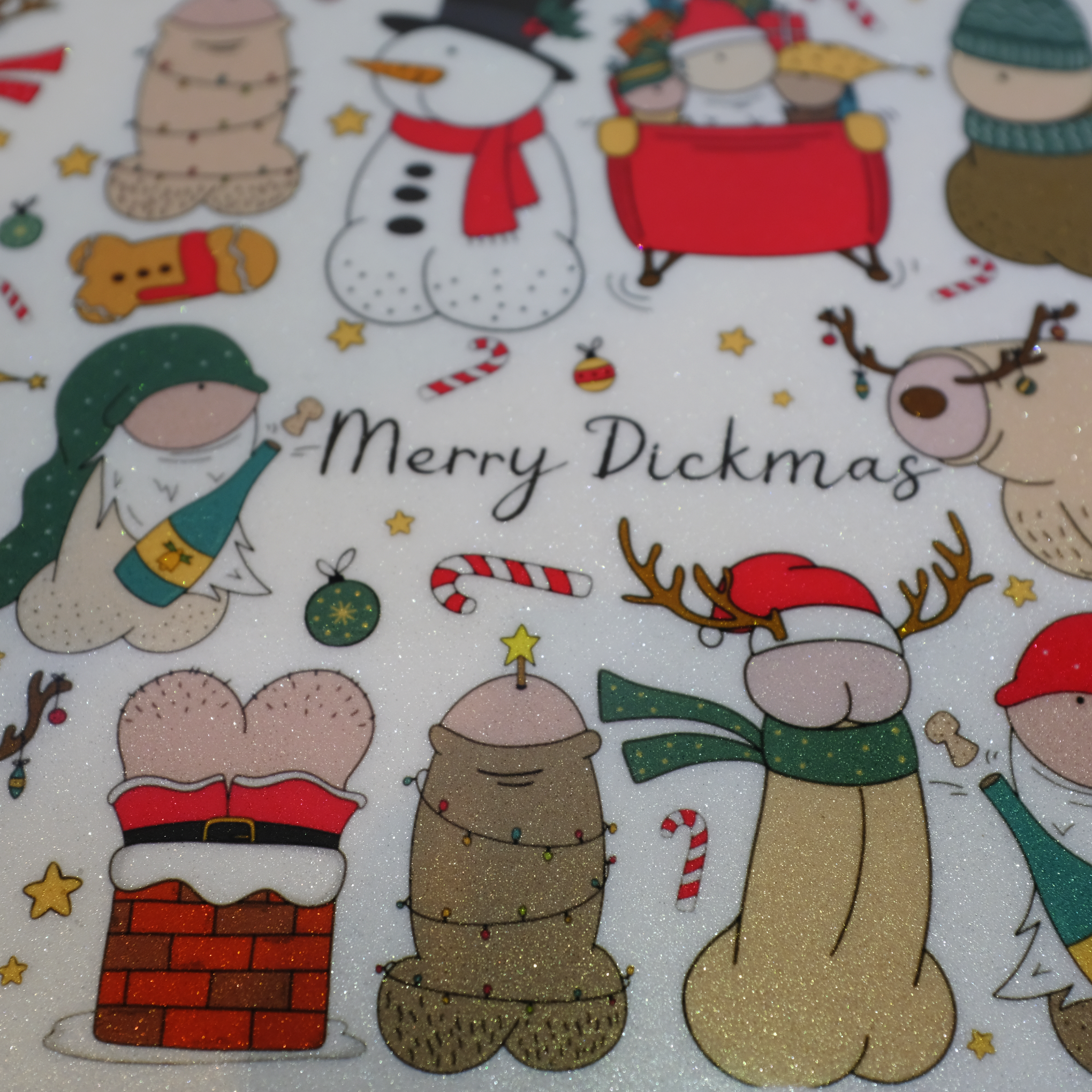 Merry Dickmass Glitter Placemats