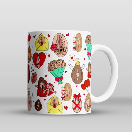 Love Kitty Mug – a cheeky, colorful, and fun gift for Valentine’s, anniversaries, and special occasions. Matching wine glasses available.