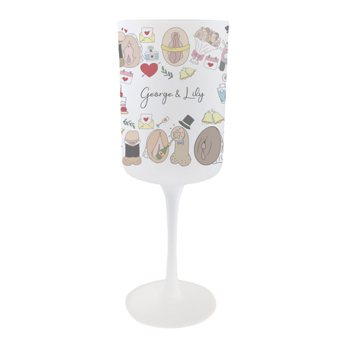 Mr & Mrs Wine Glass – Personalised Wedding Gift