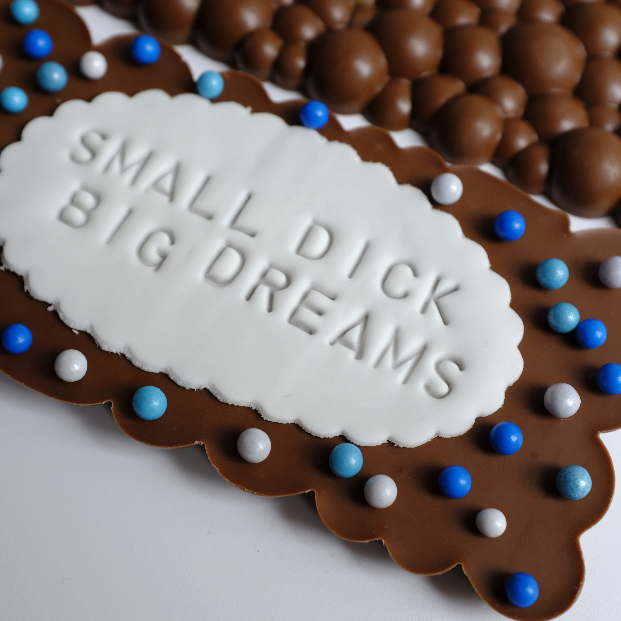 Small Dick Big Dreams Chocolate Bar – a funny adult novelty gift made with premium Belgian chocolate